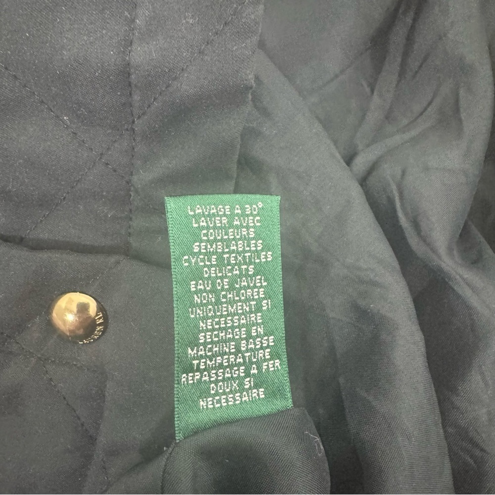 Lauren Ralph Lauren Black Quilted Hunting Field Jacket Petite Small - Picture 7 of 10